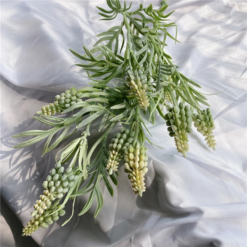 Новые пластмассовые зерновые искусственные растения с листьями цветы для