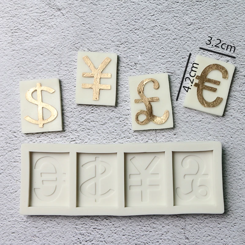Пищевая форма из силикагеля доллар фунт евро юаней символ валюты DIY Украшение