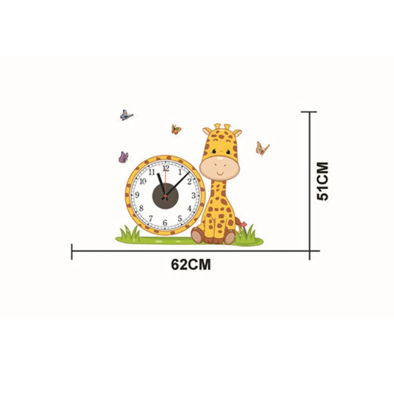 Креативные настенные часы с жирафом электронные наклейки обои Подвесные