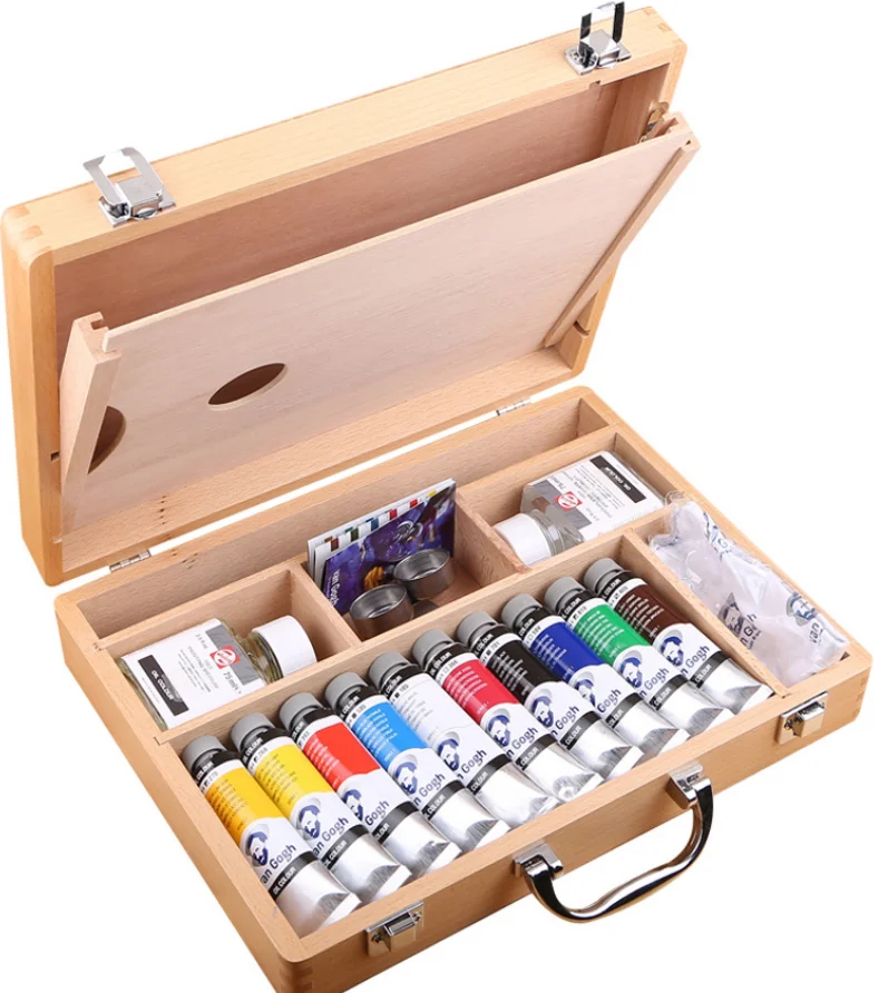 Картина маслом Ван Гога 10 цветов набор картины деревянная коробка 40 мл трубчатая