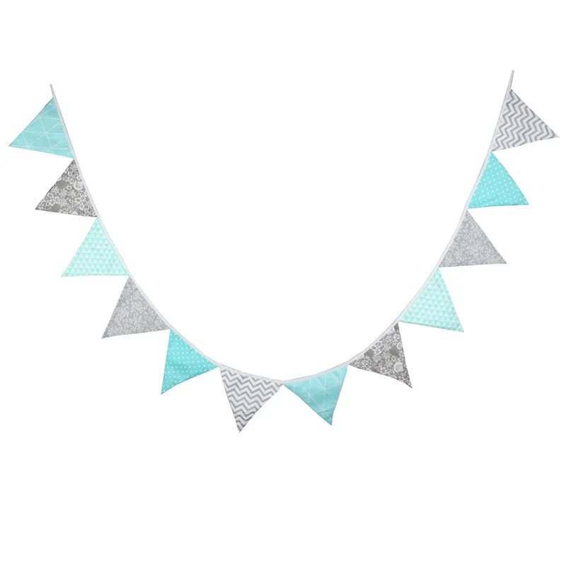 12 флагов 3 2 м синие точки серебряные цветы хлопчатобумажная ткань флажки баннер