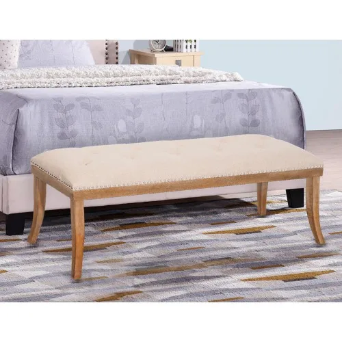 Heyward скамейка с мягкой отделкой на пуговицах деревянными ножками и гвоздике
