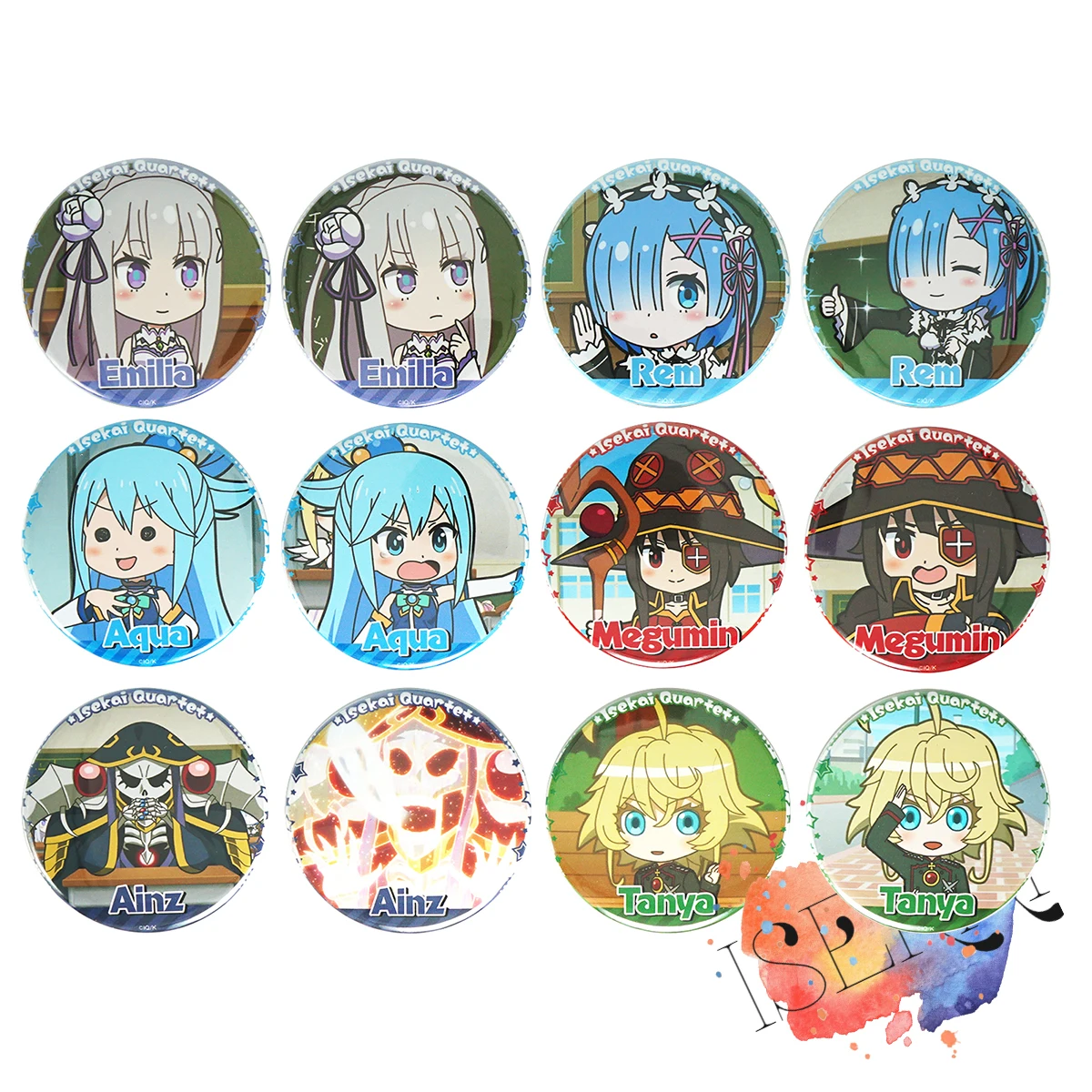 Isekai квартит аниме Isekai Karutetto Konosuba Rezero Over Lord Megumin Tanya Aqua Rem Emilia металлический значок брошь булавки