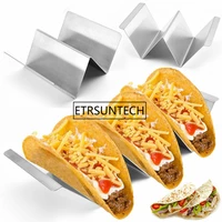 50pcs stainless steel wave shaped mexican pizza food taco stand kitchen pie tortilla rack backing tool