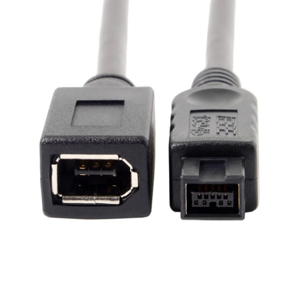 Черный IEEE 1394 6Pin Female to 1394b 9Pin Male Firewire 400 до 800 кабель 20 см|Компьютерные кабели и