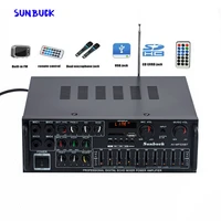 sunbuck karaoke sound amplifier 2 1 channel 200w2 high power fm usb mp3 10 segment audio equalizer car bluetooth amplifier