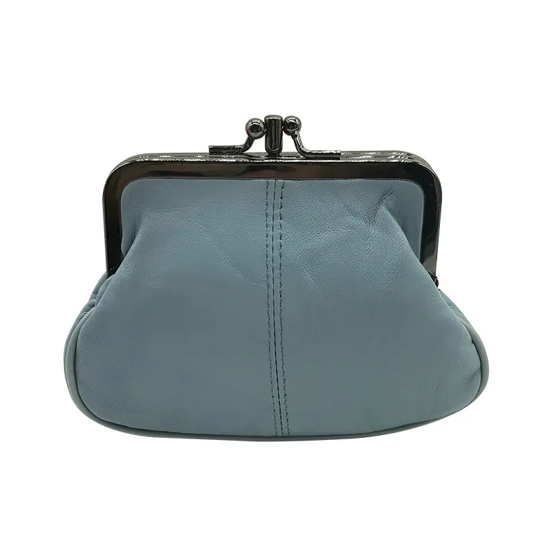 707light blue NICOLE& CO, кошелек для монет из натуральной кожи, Женский кошелек из овечьей кожи, кошелек с металлическим замком, держатель для карт, кошелек на молнии, маленькая сумка - Цвет: 707light blue