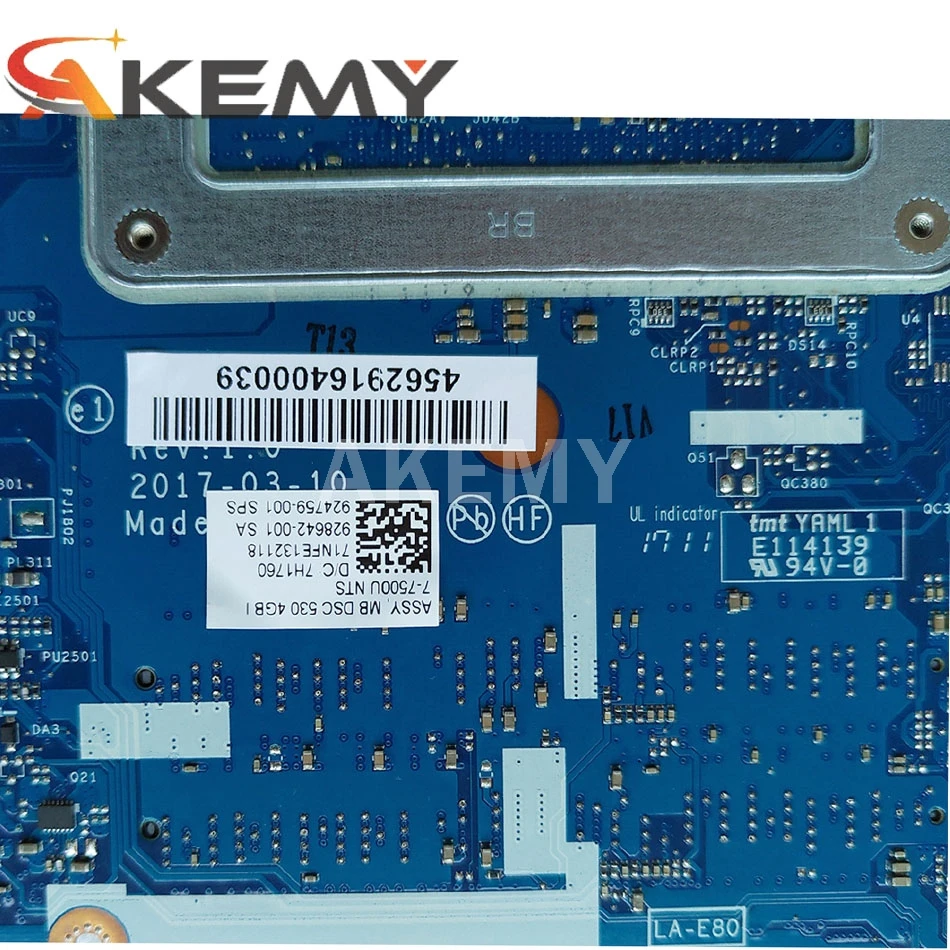 

For HP 15-BS Laptop Motherboard 928640-601 928640-001 CSL50/CSL52 LA-E801P With i7-7500U CPU R7 M340/2GB GPU DDR4 MB 100% Tested