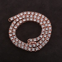 hip hop bling 1row 5mm bling cz iced out rhinestone cubic zirconia choker tennis chain bracelets for women men jewelry rose red