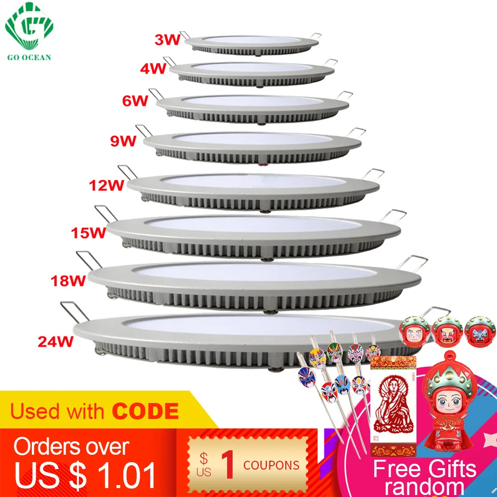 Светодиодный Панель светильник s круглый потолочный утопленный Алюминий ультра