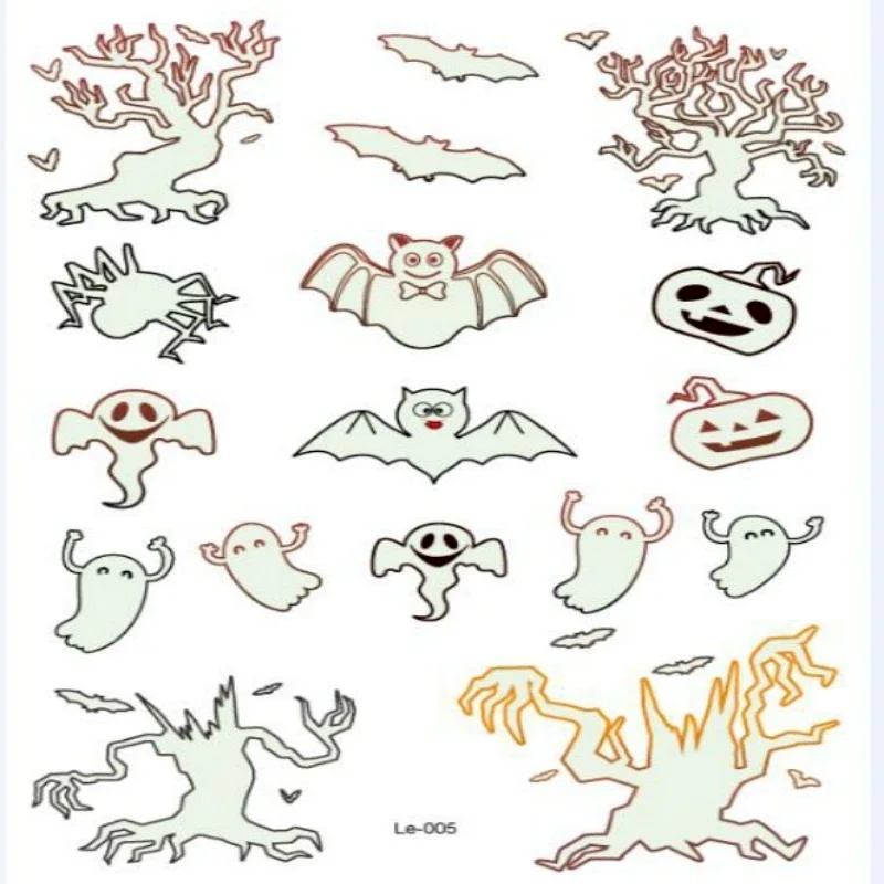 

2 шт., светящиеся водостойкие наклейки для татуировок