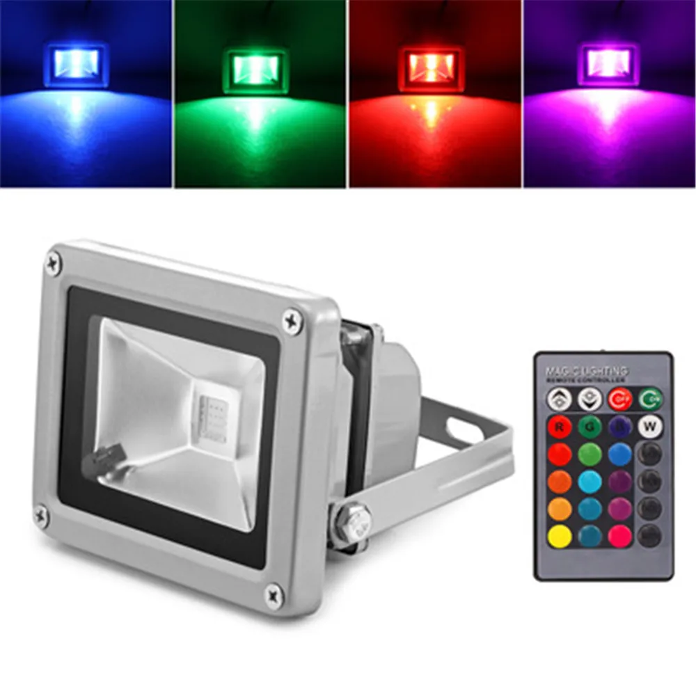 Светодиодный RGB прожектор 10 Вт 110 240 В переменного тока с дистанционным