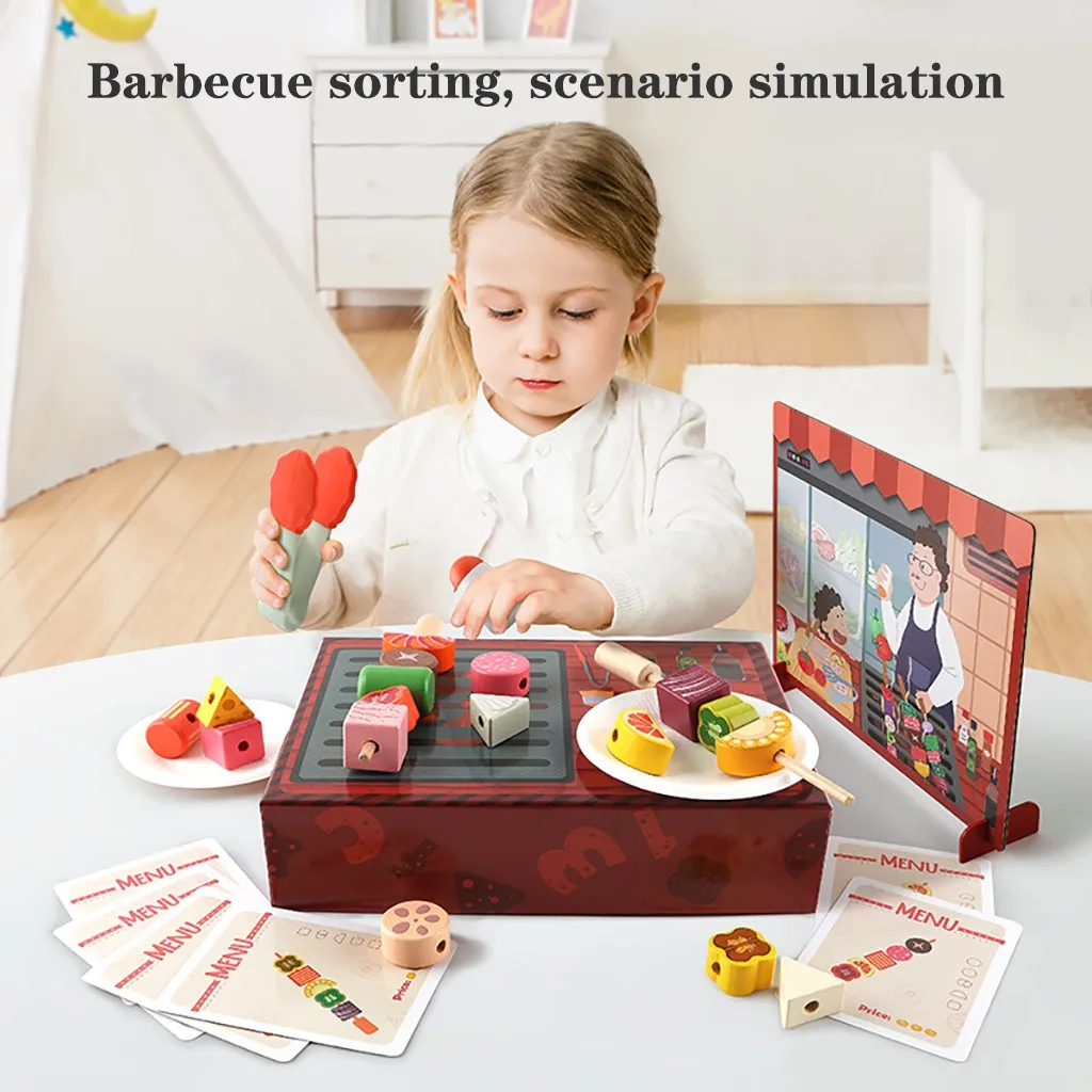 Детские ролевые игры деревянная Еда моделирование барбекю посуда для игрушка