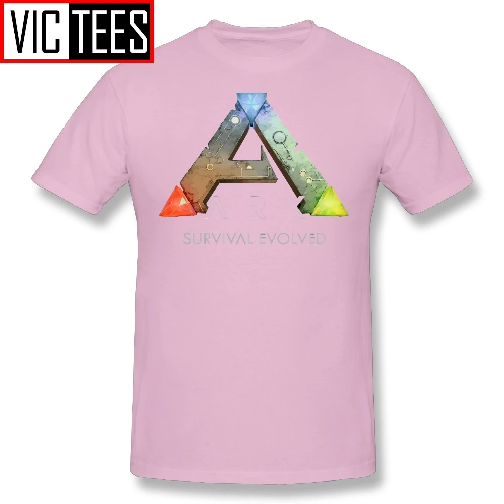 Мужские футболки Ark Survival Evolved Games, мужские хлопковые футболки, повседневные футболки с круглым воротником, черные - Цвет: Розовый