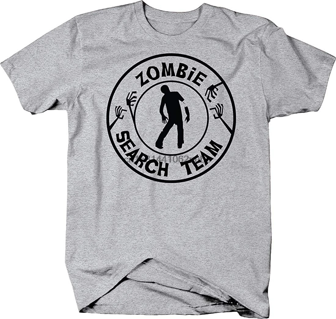 Зомби Поисковая команда силуэт круг выживания апокалипсиса футболка для мужчин |