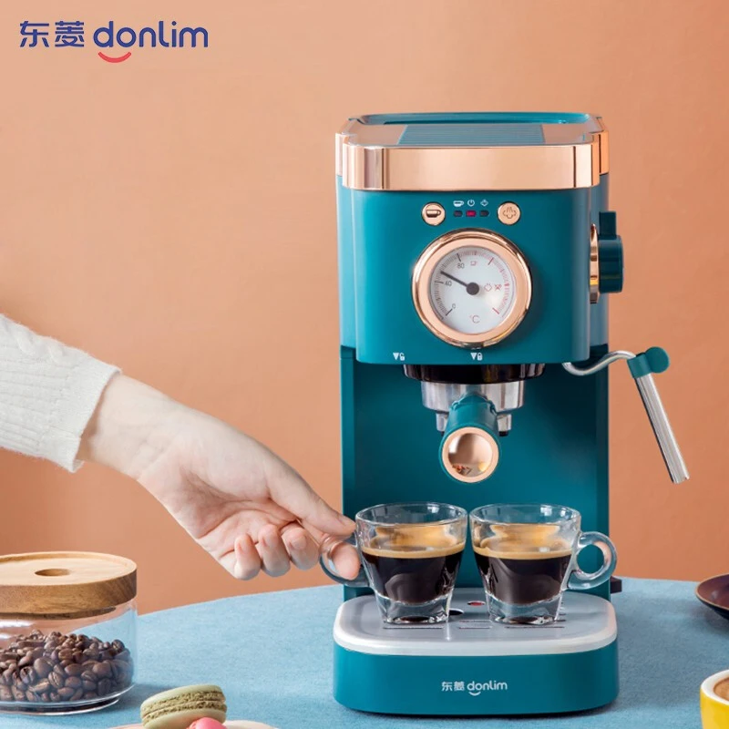 

Electric Coffee Maker Espresso Coffee Maker Machine 20Bar Semi-automatic with Steam Milk Frother Visual Temperature Control
