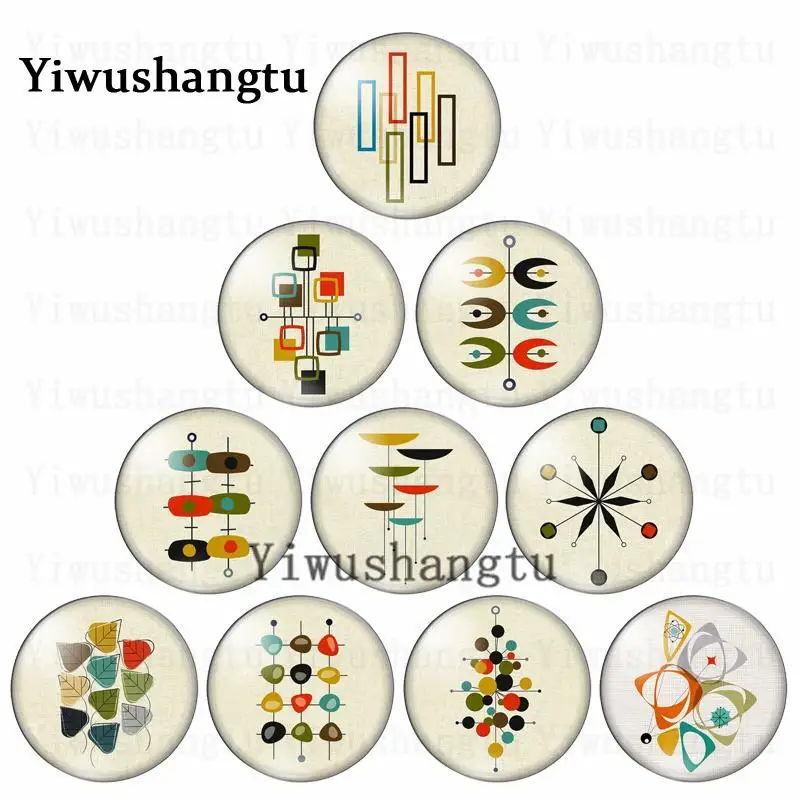 

Nice eometric graph Irregular pattern 10pcs mixed 12mm/20mm/25mm/30mm Round photo glass cabochon demo flat back Making findings
