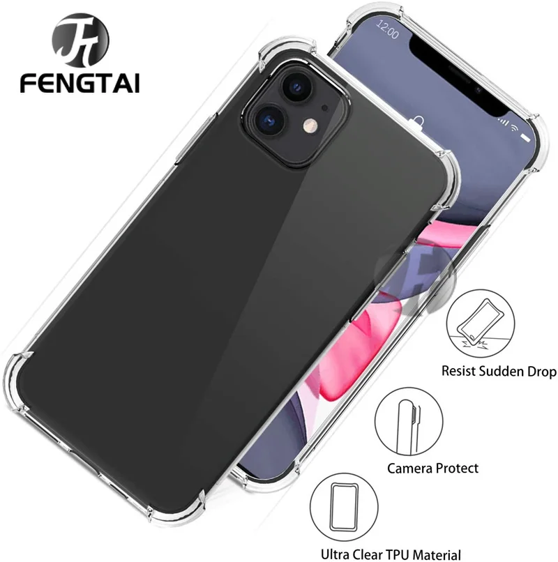 

For iPhone 8Plus Transparent Silicone Case for iphone 12 XR X S Max 8 7 6 5 Plus SE2020 Clear protection Airbag Cover Shockproof