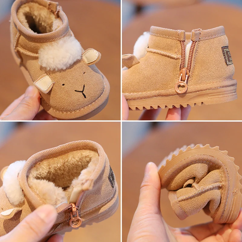 Зимняя распродажа Замшевые младенческие сапоги для снега Обувь малышей Детская