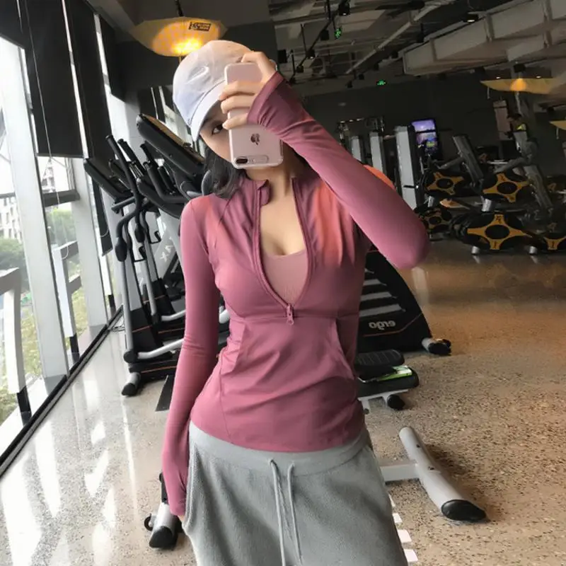 

Women's Jacket Sports Fitness Clothes Running Yoga Style Clothes Suit Sweatshirt Half Zipper Autumn and Winter Women Clothing