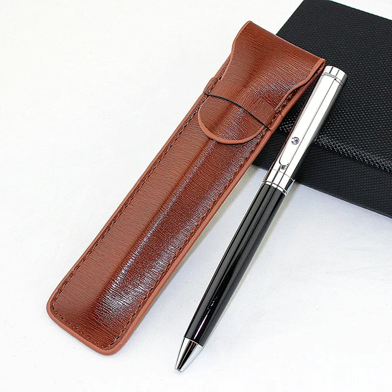 Металлическая ручка школьные принадлежности шариковая офисные кожаный пенал