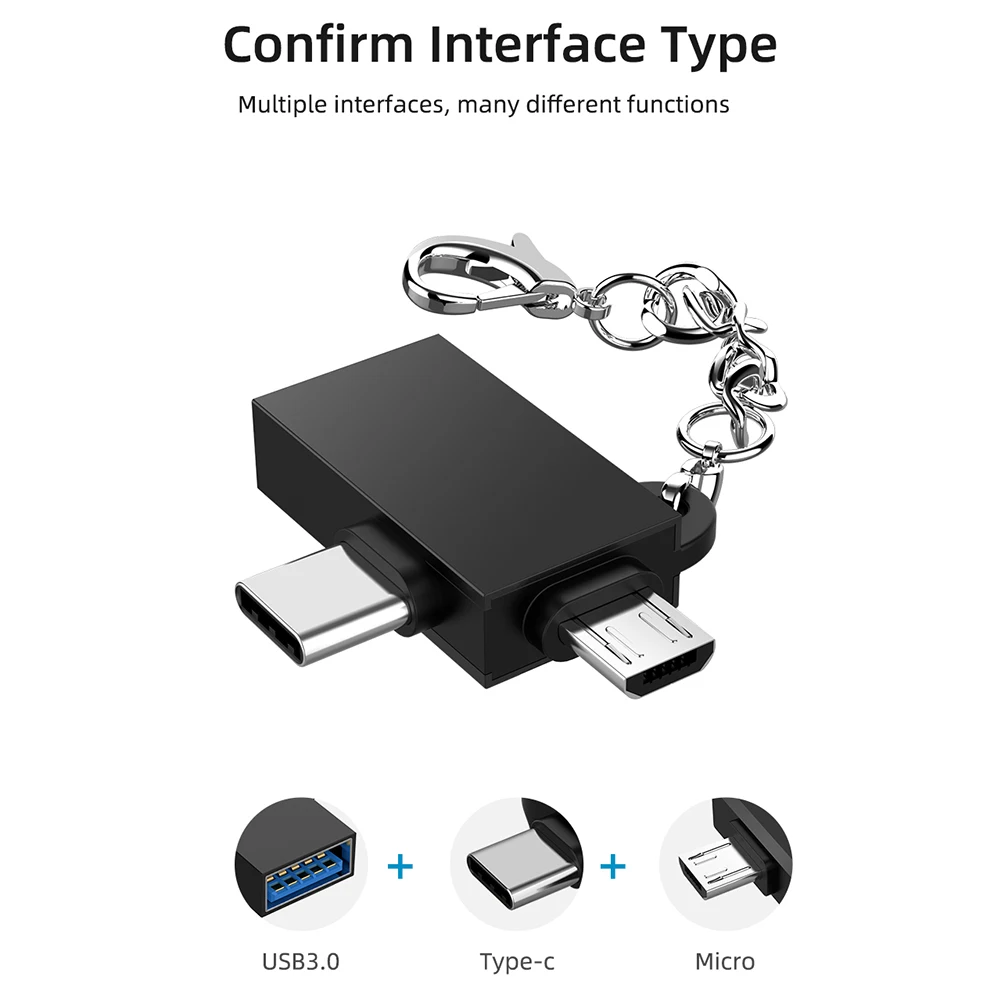 

Micro-USB and USB-C to USB Adpater, 2-in-1 OTG Adapter USB3.0 for Macbook Phones Tablets