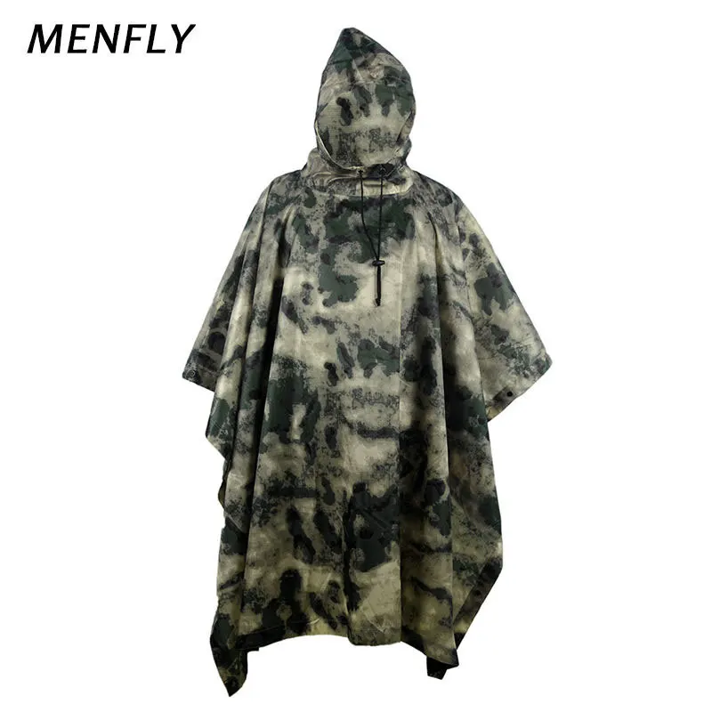 Плащ рюкзак MENFLY Ruins камуфляжный плащ с капюшоном водонепроницаемый пончо для
