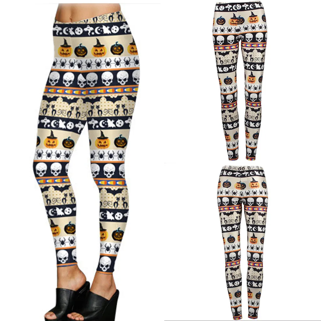 2019 Весна Осень Новые женские Лосины Хэллоуин подтяжка бедра ягодицы брюки мягкие
