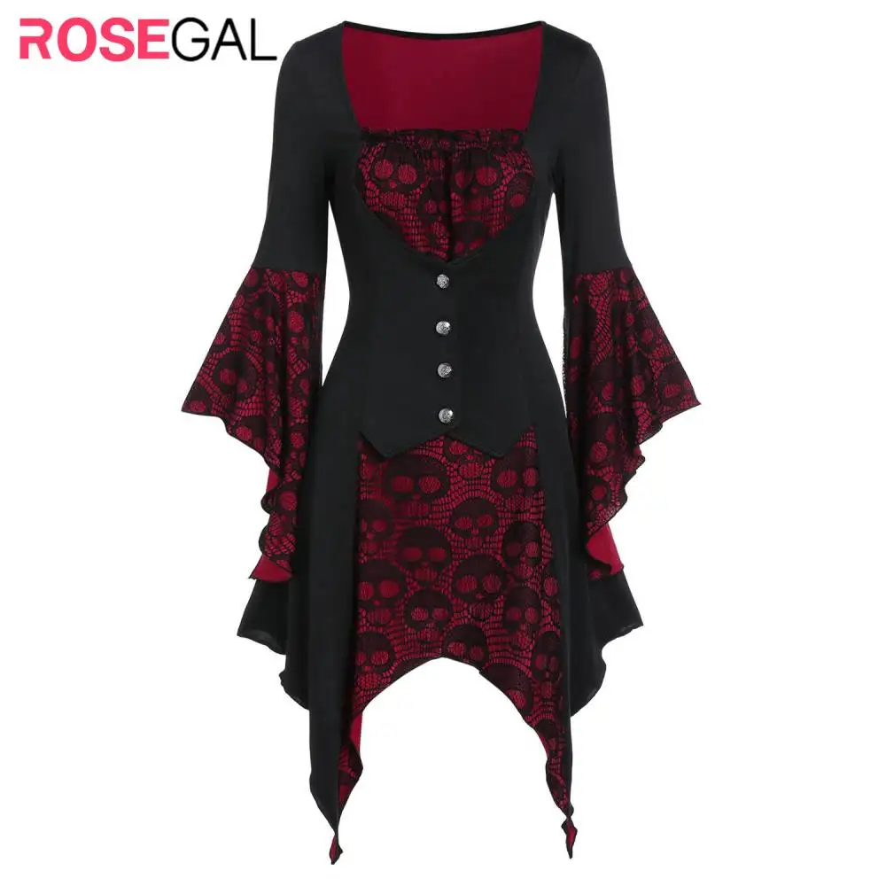 ROSEGAL/платье для Хэллоуина женское винтажное готическое платье с кружевными