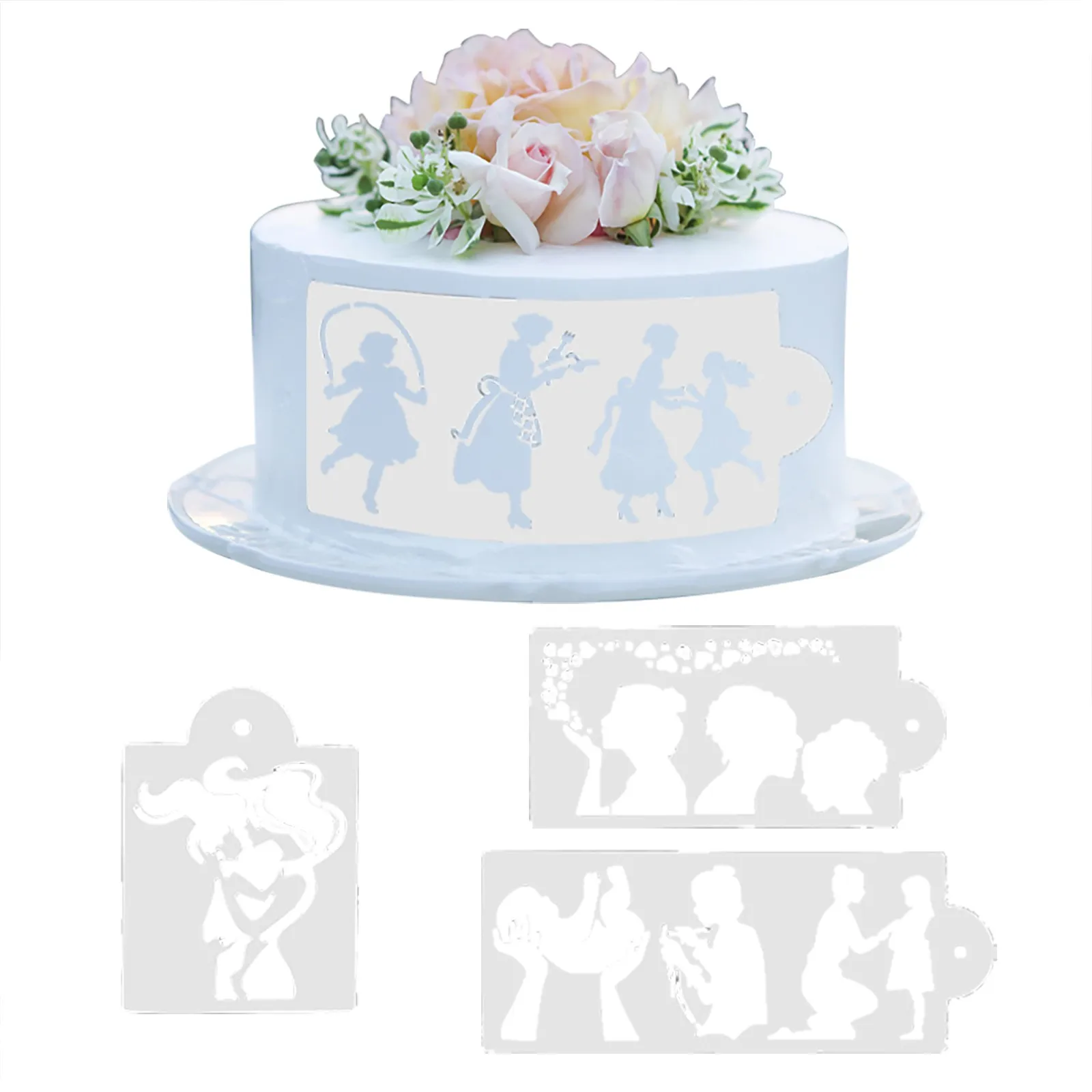 

Mother's Day Cake Lace Hollow Spray Flower Mould Canvas Printing Mould Diy Baking Kitchen Baking Cake Tool Decoration Accessorie
