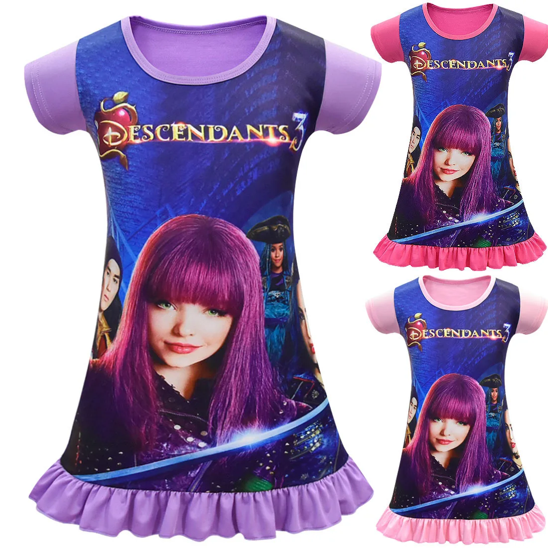 Платье для девочек наряд детей ролевая Эви из фильма косплей-халат на Хэллоуин