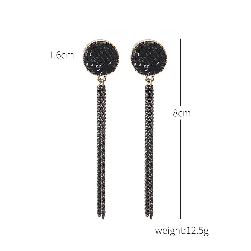 Длинные висячие серьги с цепочкой и кисточками золотой цветной Maxi Висячие