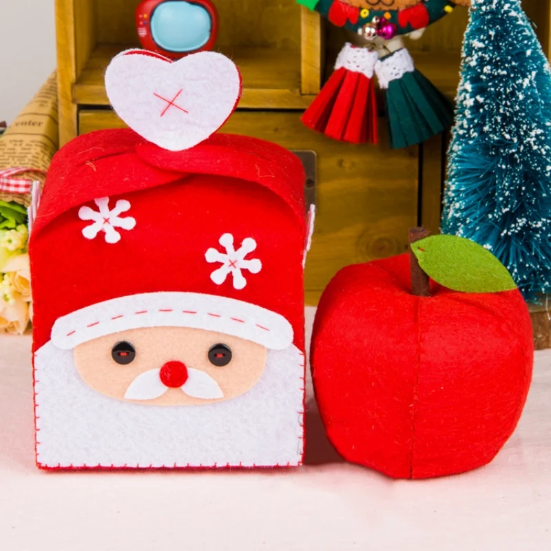 Christmas Eve Apple Box Non-woven Xmas Handmade Cloth Decoration DIY Material Kit | Дом и сад