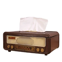 retro radio shape tissue paper box napkin storage box container paper towel holder tissue box case for home bar office