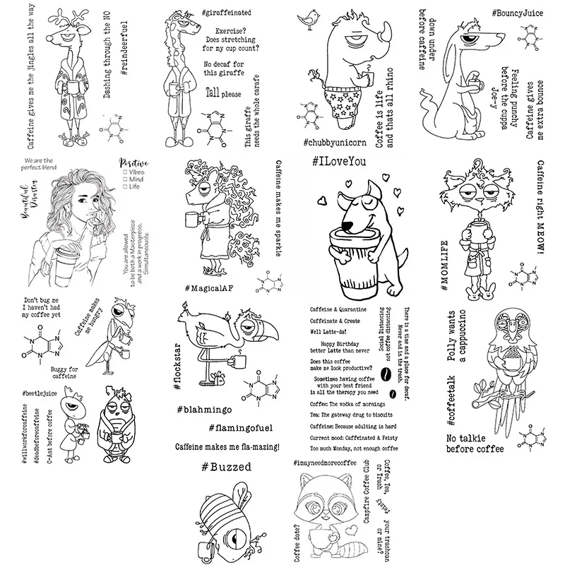 

Кофеиновый терьер животный багги для кофеина смешанные чувства прозрачные штампы и штампы для «сделай сам» Скрапбукинг Ремесло карточка ...
