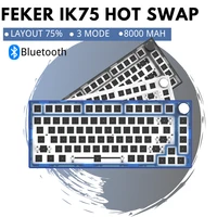 3 mode feker ik75 gmmk pro 75 mechanical keyboard diy kit hot swap wireless rgb dial knob keyboard