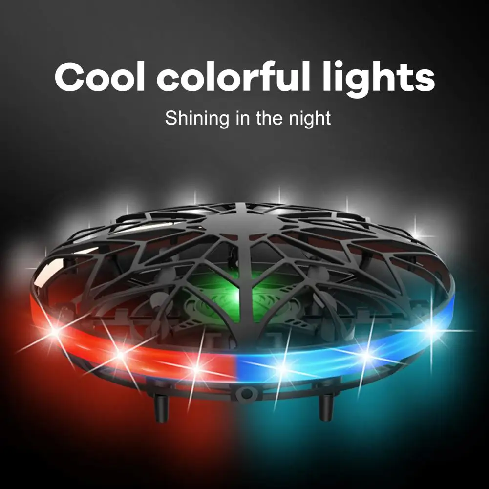 

Colorful Four-Axis UFO Drone Smart Mini Anti-fall Aircraft Induction Hand Control Flying Toy Kids Gift