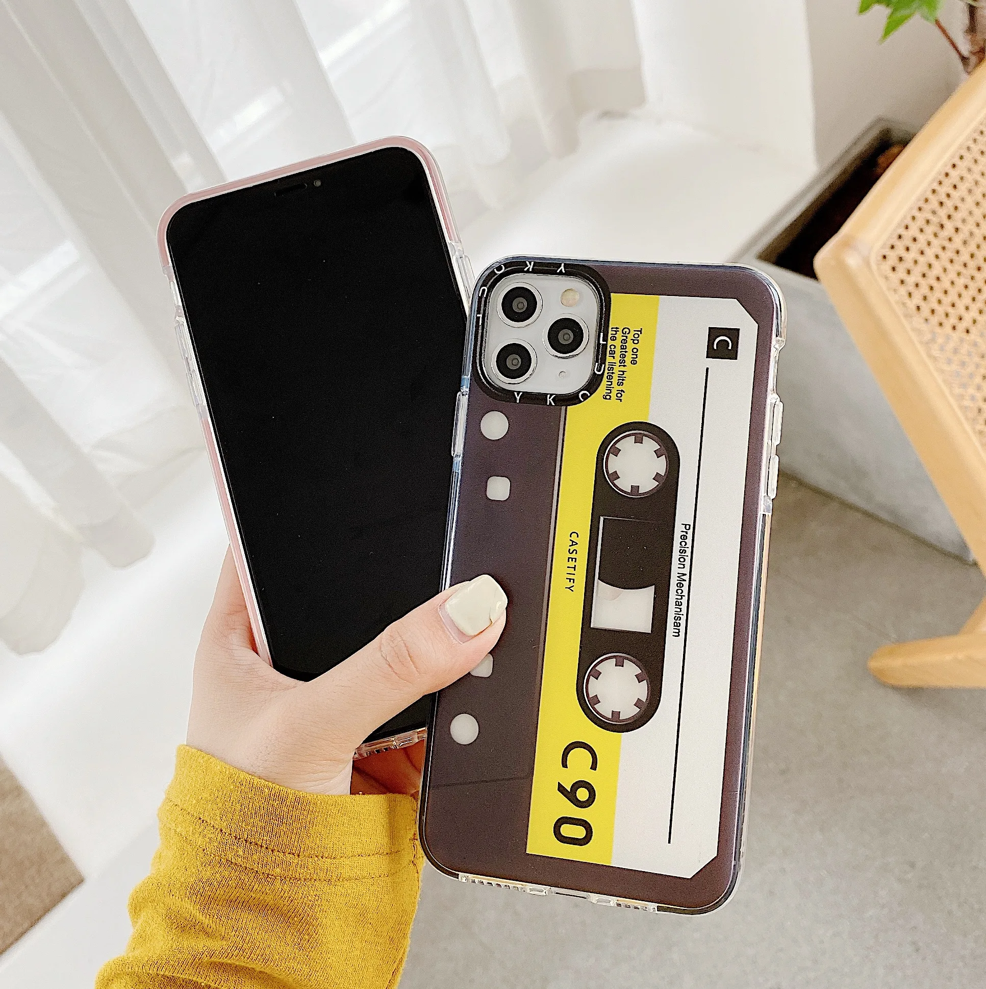 

Luxury Tape Style Silicone Transparent Shockproof TPU Phone Cover Case For IPhone 12 11 PRO MAX XS X XR XSMAX SE 8 7 6 PLUS 6S