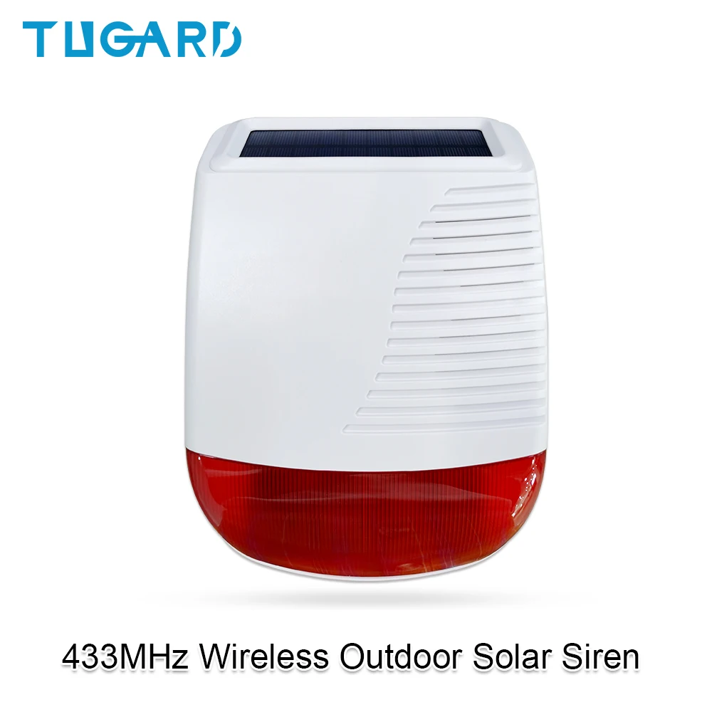 Tugard 433 МГц Беспроводной открытый Солнечной Сирена светильник | Отзывы и видеообзор -1005002401648590