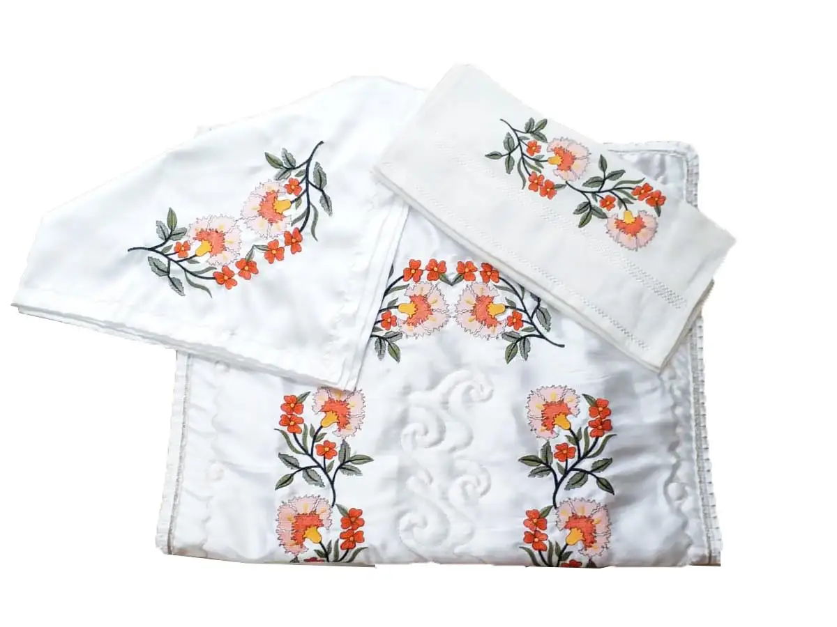 

Cross stitch Embroidered Bundle Set Tulip Orange