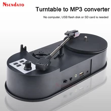 33/45RPM Retro Professional Vinyl Disc Music Record player turntable Converter to MP3 TF Card/USB Turntable Vinyl Disks Player