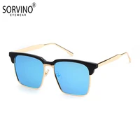 trendy new style retro square sunglasses fashion colorful film metal frame women men designer brand glasses y11