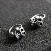 mens and womens hip hop punk retro silver color skull earrings personality motorcycle party trendy man women jewelry gifts