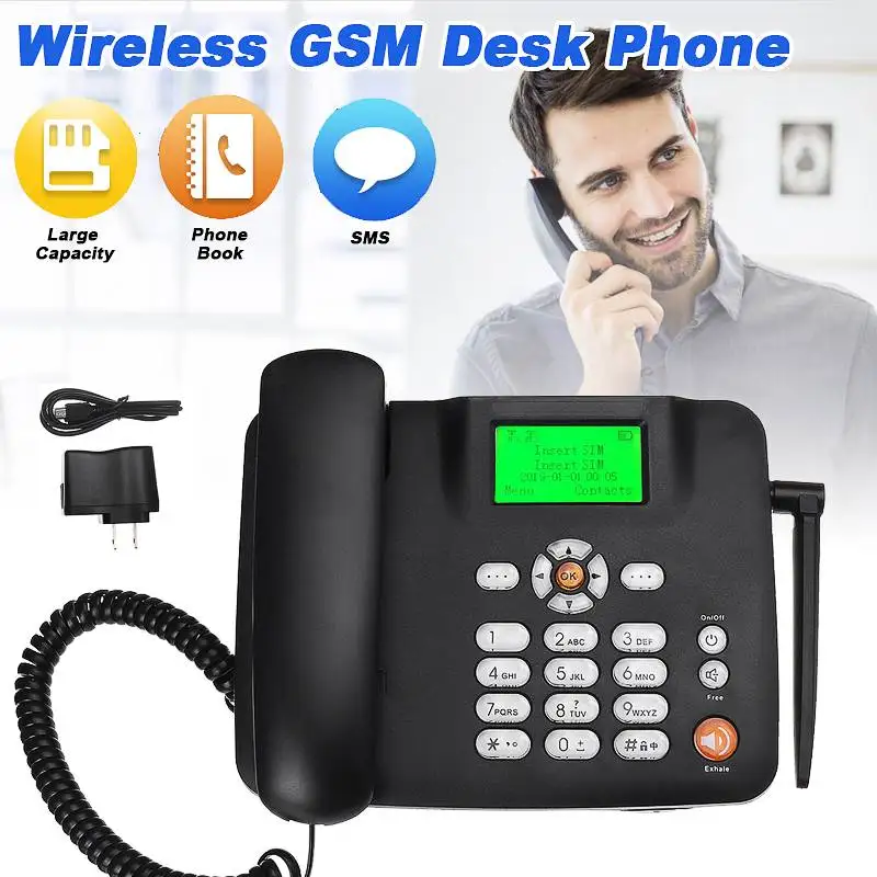 Портативный беспроводной телефон GSM рабочий стол SIM карта - Цена: 3 559,85 руб.