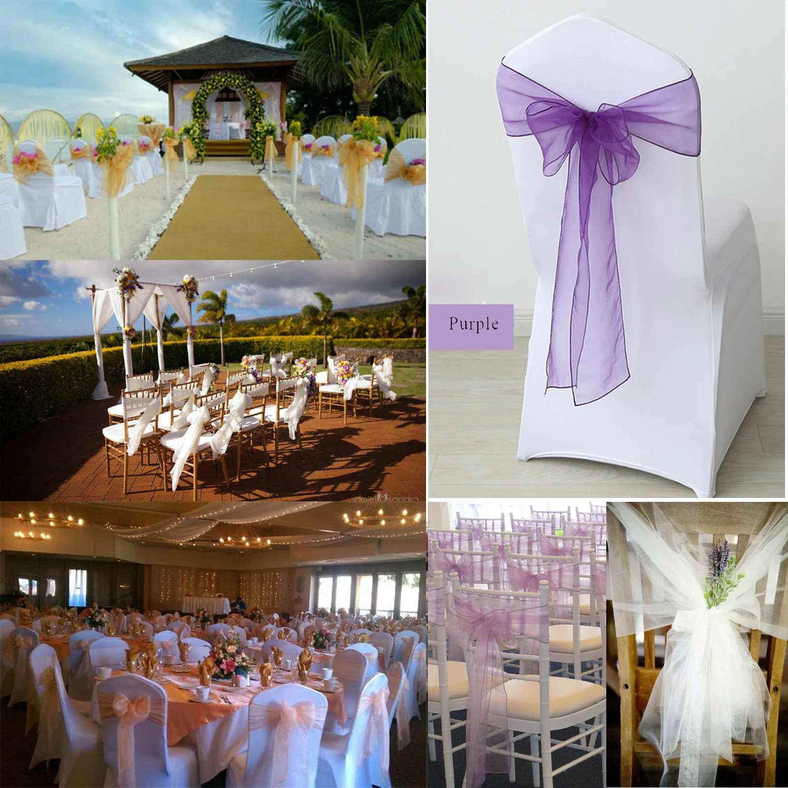 100 шт./лот органза свадебный стул узел высокое качество чехол на украшение стулья