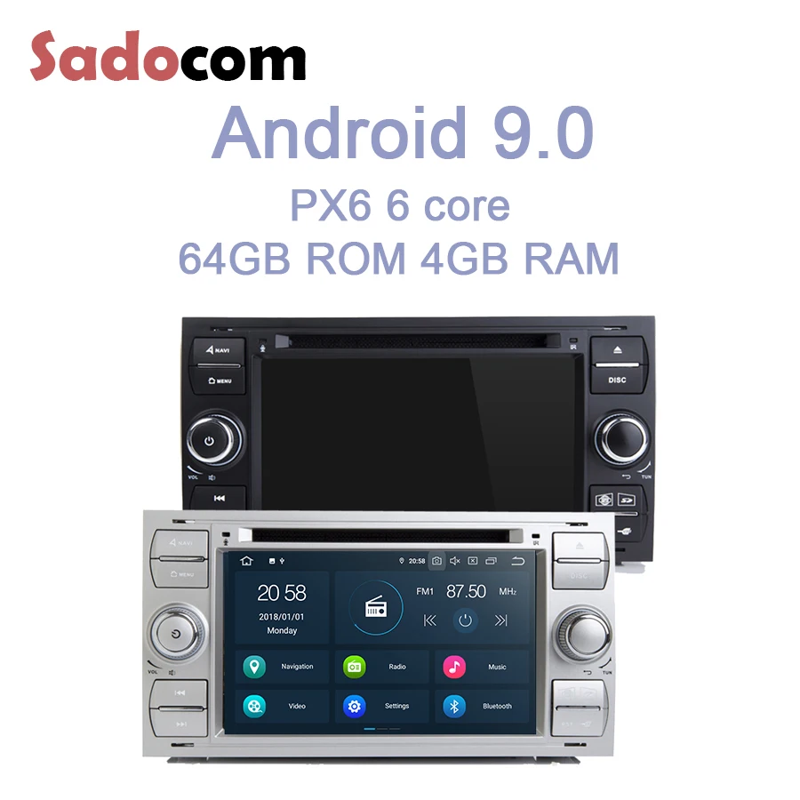 PX6 ips 2 din Android 9 0 автомобильный dvd плеер 6 ядер 64 ГБ 4 Авторадио для Ford Galaxy Fusion C MAX S Focus