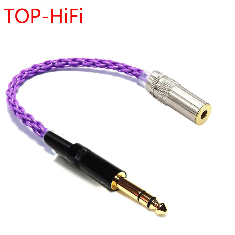 Высококачественный аудиоадаптер со штекером 6,35 мм на гнездо 4,4 мм с опорой Hi-Fi, посеребренный адаптер с разъемом 4,4 мм на 6,35 мм