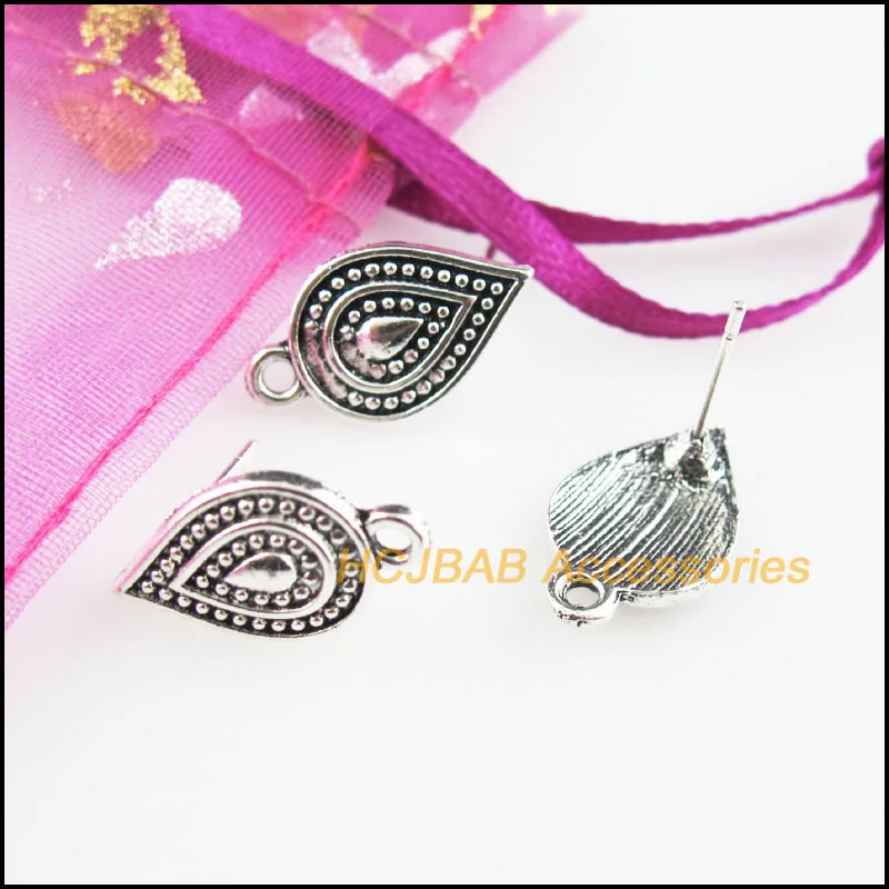 Модная обувь на каблуке 10 Новый Слеза Выводы тибетский серебристый цвет цветок