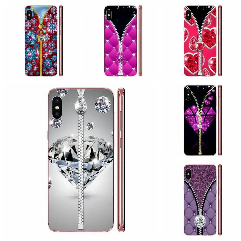 Чехол с алмазной застежкой молнией для Xiaomi Mi note 9 10 mi10 mi9 mi8 pro lite SE A1 A2 A3 CC9 CC9E 9T