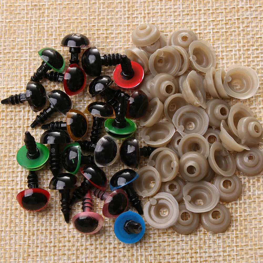 20 pcs/pairs 12/14 мм 7 цветов Пластик защитные глаза ремесла с животным принтом